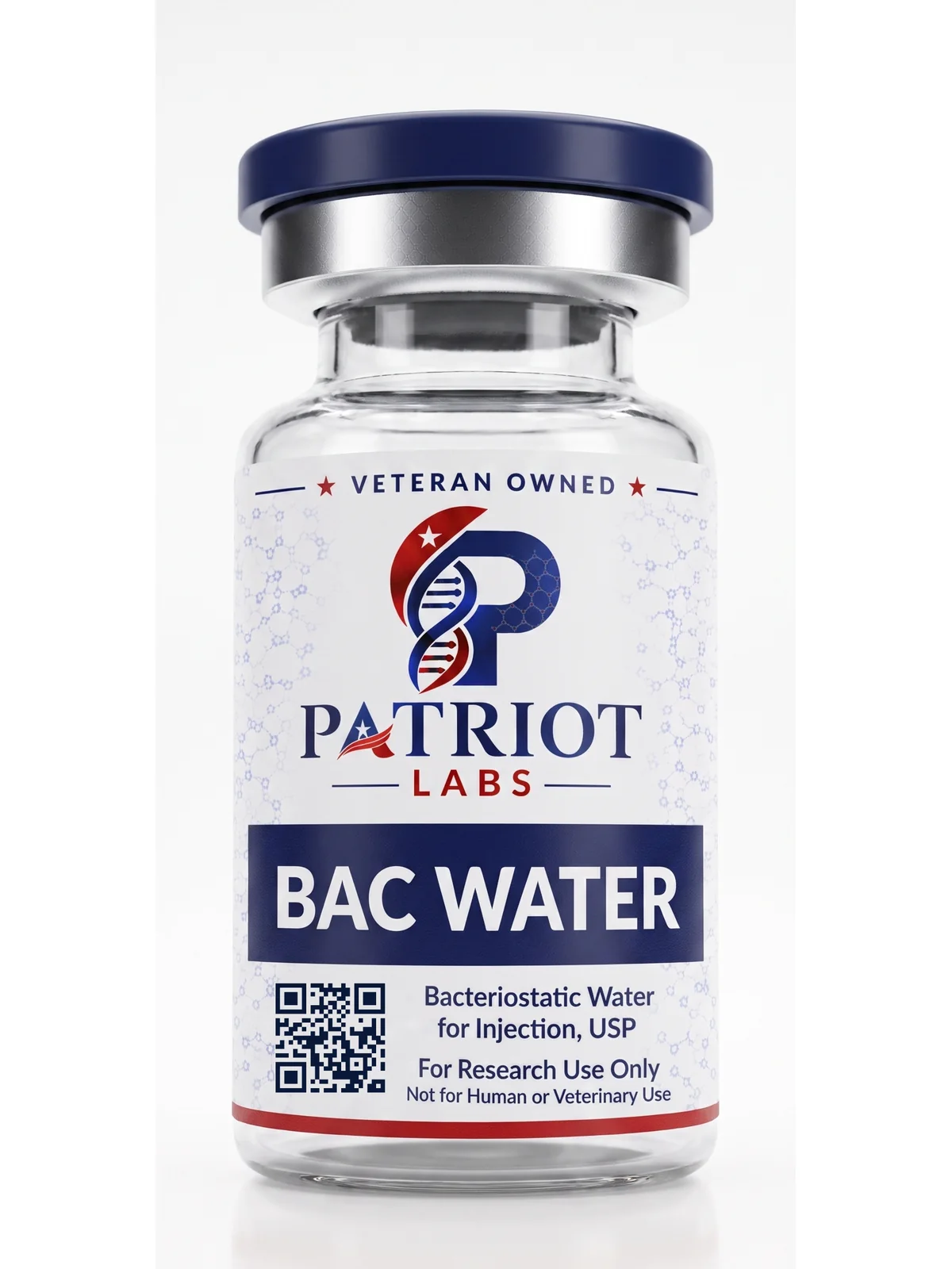 10mL bacteriostatic water vial with silver crimp cap